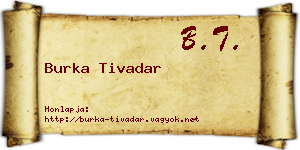 Burka Tivadar névjegykártya