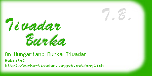 tivadar burka business card